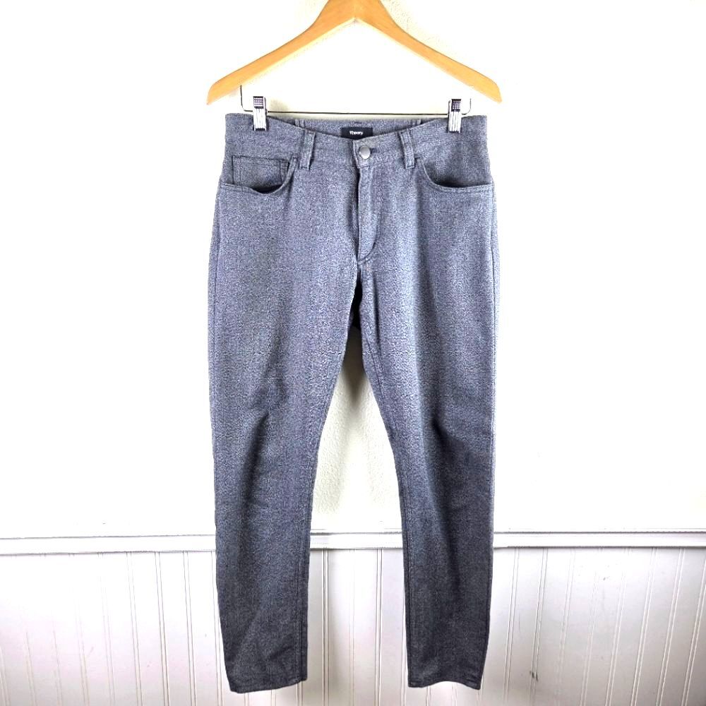 Theory Men's 31 Gray Pants Slim Straight Leg 5 Pocket Casual Dress Trousers